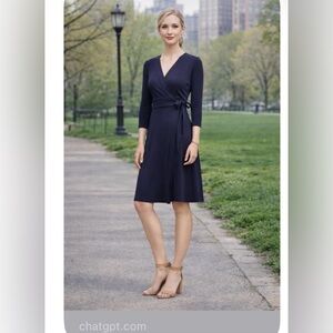 Ann Taylor Deep Blue Long Sleeve Dress